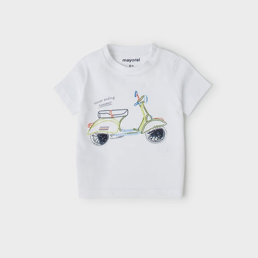 Mayoral Baby Boy's White Motorcycle Graphic T-Shirt