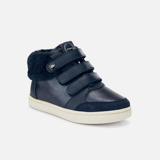 Mayoral Baby Girl's Navy Fur Detail Boots