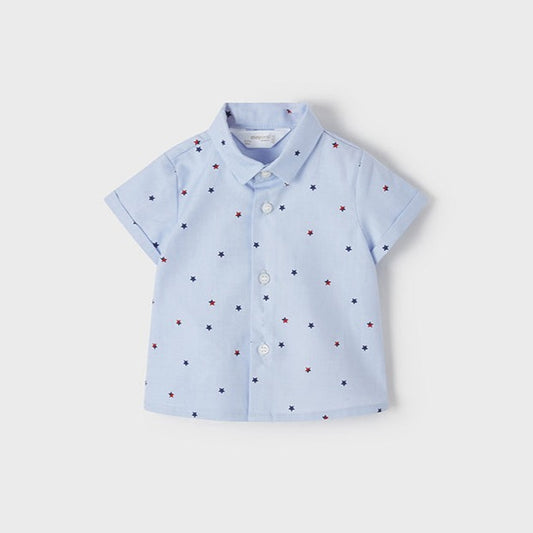 Mayoral Baby Boy's Pale Blue Star Patterned Shirt